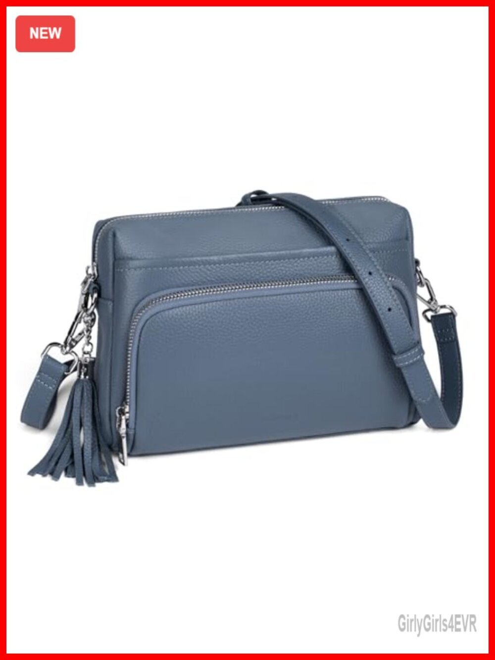 Genuine Leather Crossbody Purse with Built-in RFID Wallet
